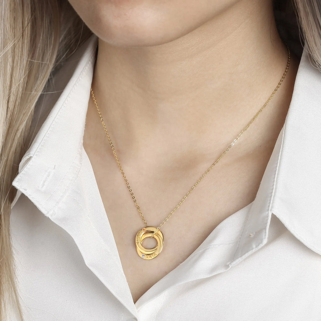 View details for Mom Necklace With Kids Names Birthstones, Children Birthstone Jewelry