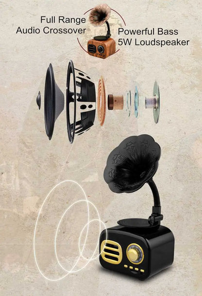 Retro Radio Wireless Mini Portable Bluetooth Stereo Speaker Teal Simba