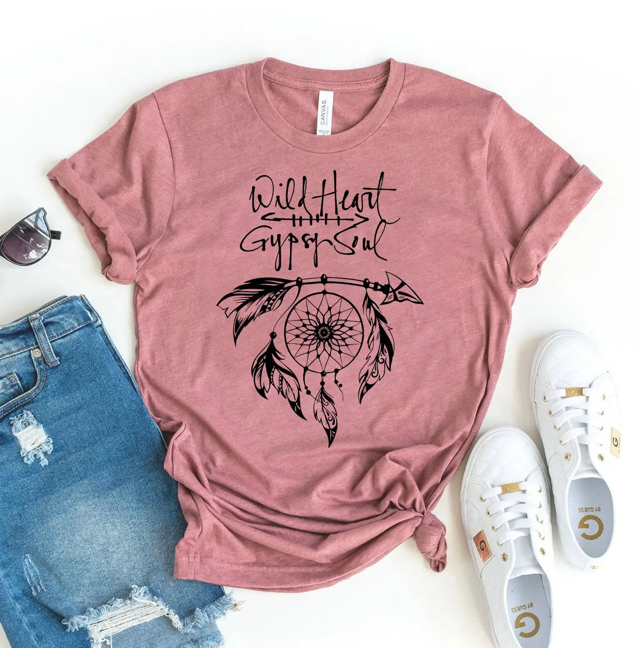 Camiseta gráfica Wild Heart Gypsy Soul - Algodón suave, diseño moderno