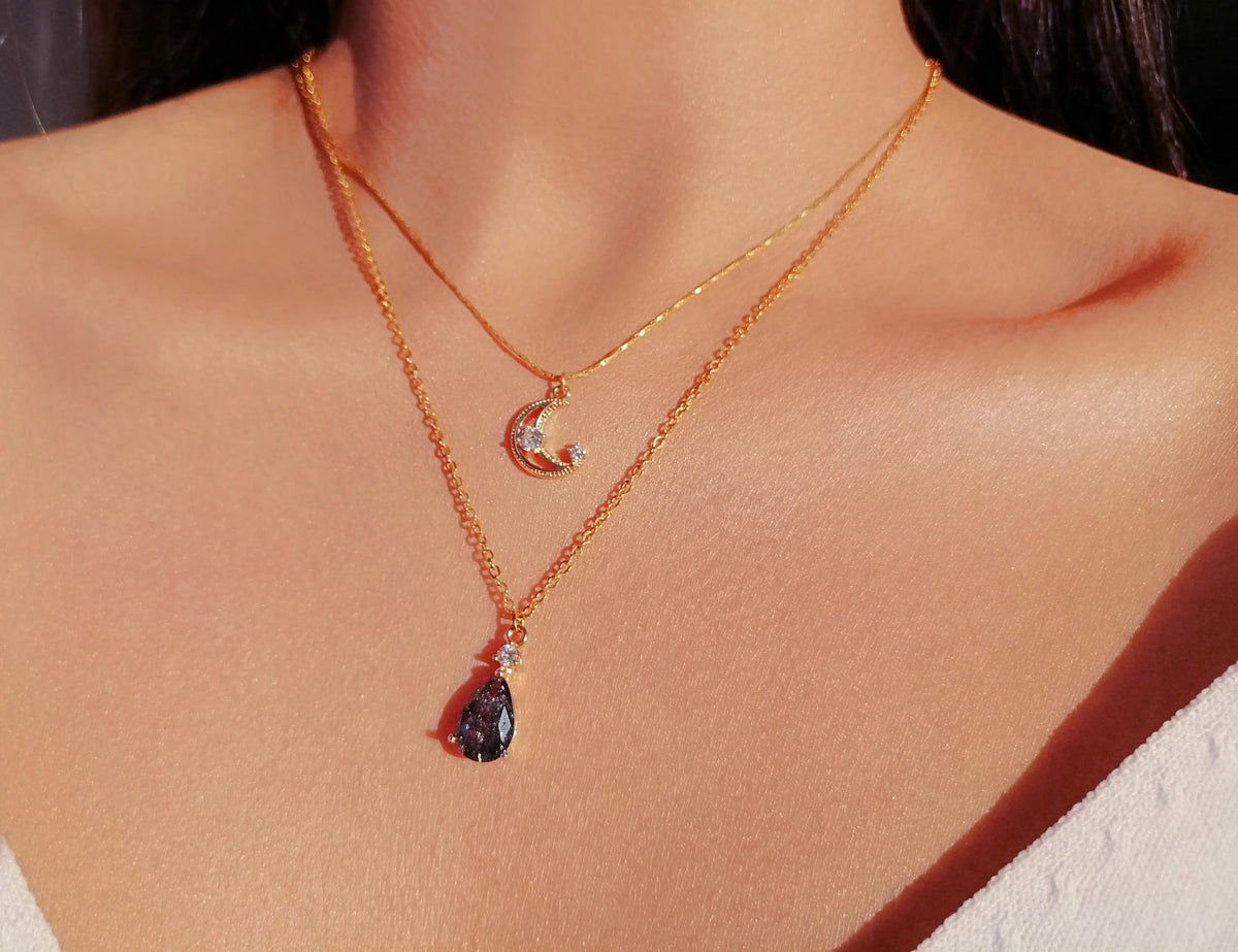 View details for Moon Layered Necklace 18 Karats gold Plated 