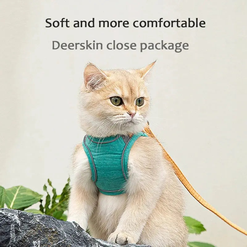  Adjustable Cat Harness With Leash Set Reflective Vest Pet Harnesses