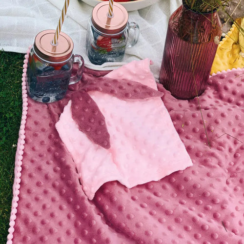 2in1 Blanket with sewn-up Baby Comforter, dusty rose Ochre Ares