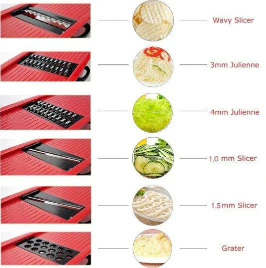 Stainless Steel 6 Blades Vegetable Slicer Yellow Pandora