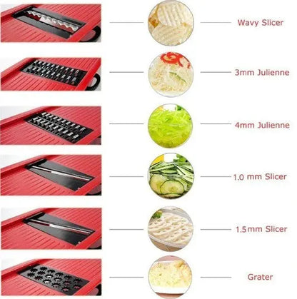 Stainless Steel 6 Blades Vegetable Slicer Yellow Pandora