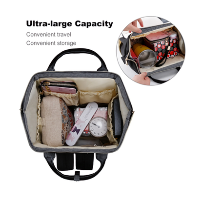 Designer Diaper Bag Backpack - African American Baby Girl Curly Locks Joyora Doll Store