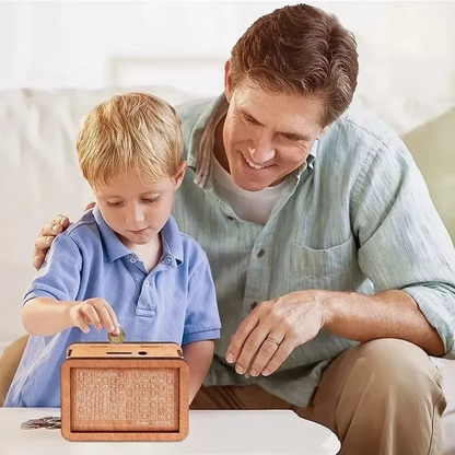 Wooden Piggy Bank Bee Store