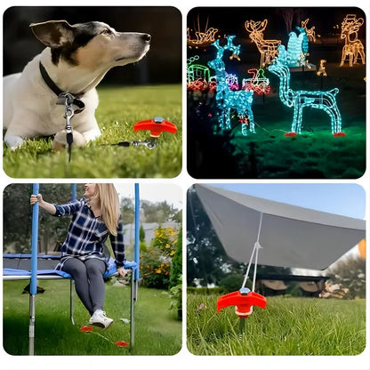 Screw in Tent Stakes 4 Pcs Tent Stakes Heavy Duty - Ground Anchors Screw in Tent Pegs Camping Stakes Metal Threaded Spikes