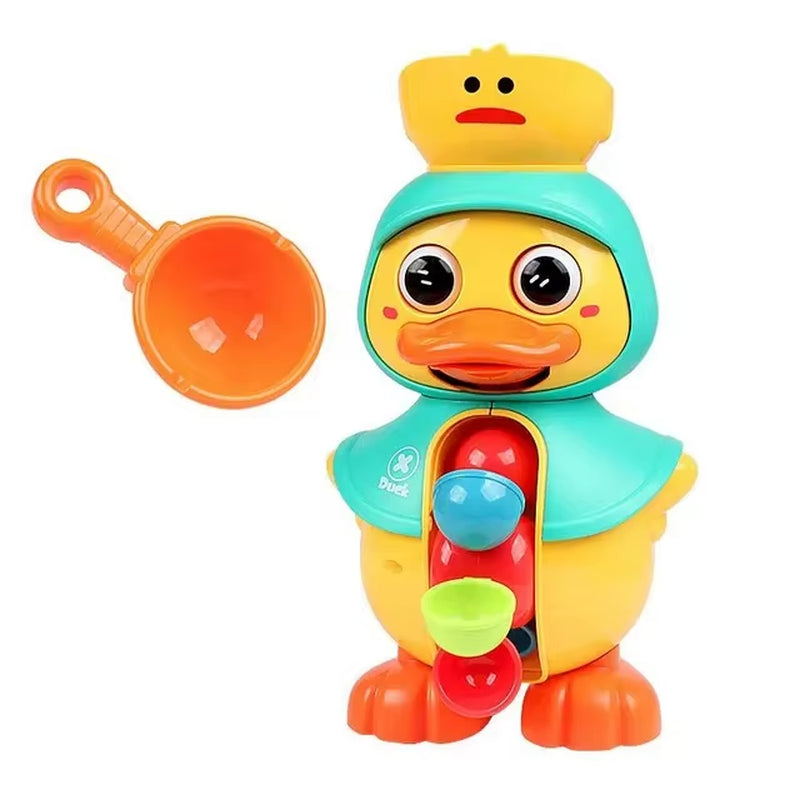 Kids Shower Bath Toys Cute Duck Bathtub Toys for Toddlers 1-4 Years Old with Rotating Water Wheels Bathroom Power Suction Water