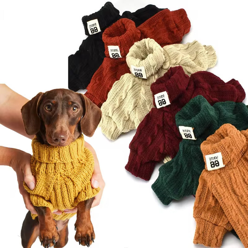 Dog Sweater Turtleneck Solid Color Dogs Clothes Warm Cotton For Puppy Small Medium Dogs Sweatshirt Jacket Chihuahua Teddy South Bay Evans General Store