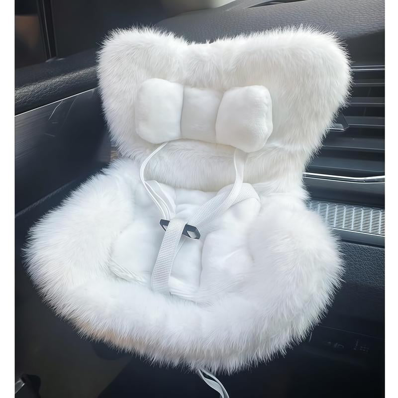 Labubu Car Seat for Dolls with Soft Furry Cushion, Air Vent Clip and Desktop Stand, Cute and Functional Car Ornament for Labubu Fans and Doll Collectors