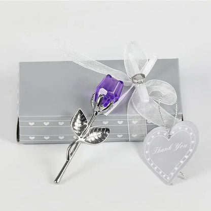 Valentines Day Gift Crystal Glass Rose Artificial Flower Silver Gold Rod Rose Flower for Girlfriend Wedding Gifts for Guest Shop1104358055 Store