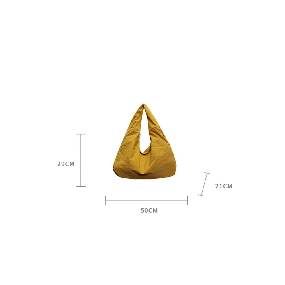 Women'S Solid Color Textured Draped Tote Bag Casual Reusable Canvas Shoulder Bags Large Capacity Shopping Bag All Match Underarm