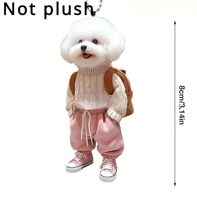 Creative Dog Backpack Keychain Pendant