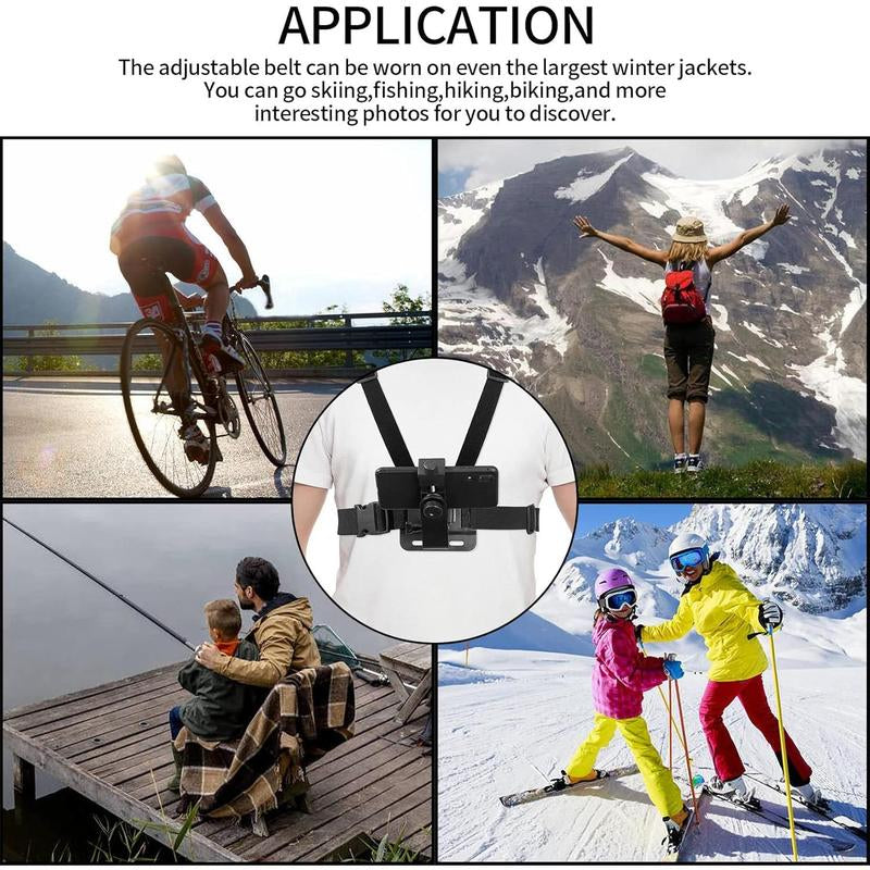 Mobile Phone Chest Adjustable Strap Mount Chest Cell Phone Clips Harness Holder Bracket Camera Smartphone Stand