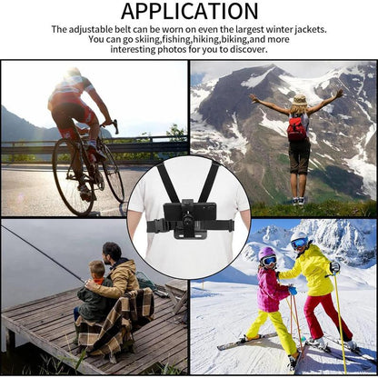 Mobile Phone Chest Adjustable Strap Mount Chest Cell Phone Clips Harness Holder Bracket Camera Smartphone Stand
