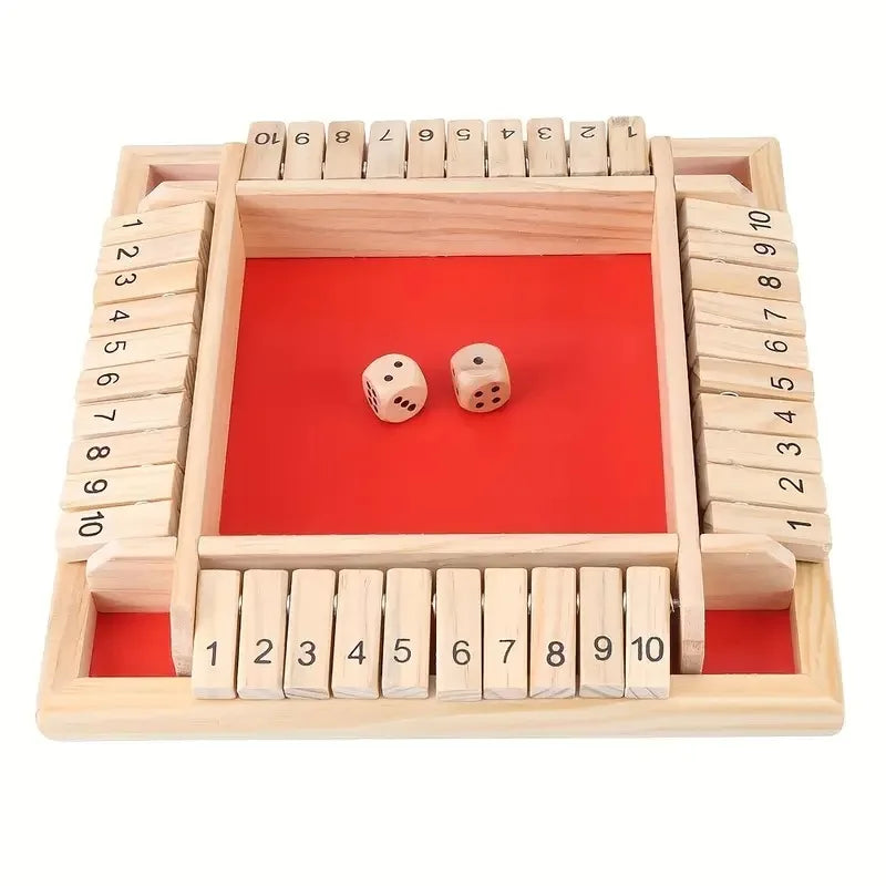 2-In-1 Wooden Dice Game Board, Family Party Fun Board Game, Multi-Color Chessboard Number Game, Ideal for Family Gatherings