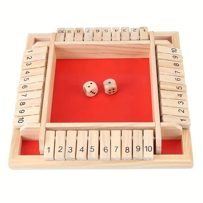 2-In-1 Wooden Dice Game Board, Family Party Fun Board Game, Multi-Color Chessboard Number Game, Ideal for Family Gatherings
