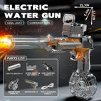 2025 NEW Electric Water Shooter, Water Blaster Swimming Pool Toys for Adults Kids Automatic Blaster with Light 32 FT Long Range Rechargeable Waterproof