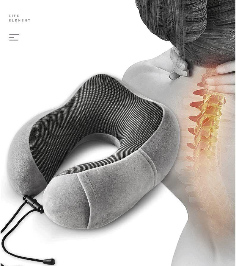 Memory Foam Travel Pillow Neck Pillow 360 Degree Headrest With Storage Bag