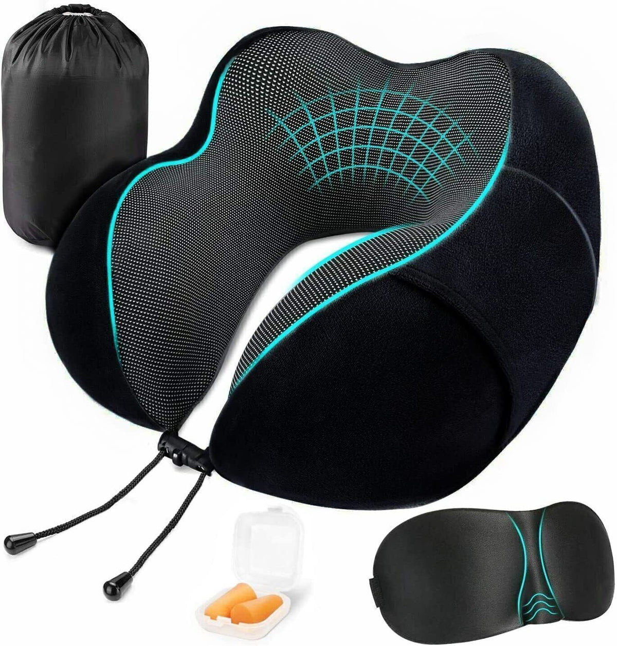 Memory Foam Travel Pillow Neck Pillow 360 Degree Headrest With Storage Bag CJDropshipping