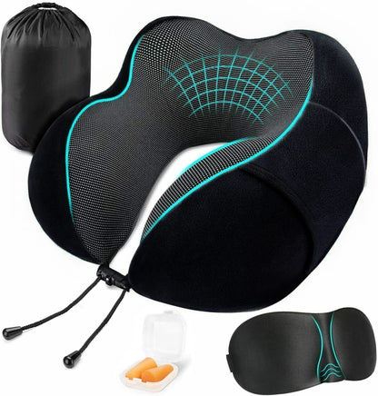 Memory Foam Travel Pillow Neck Pillow 360 Degree Headrest With Storage Bag CJDropshipping