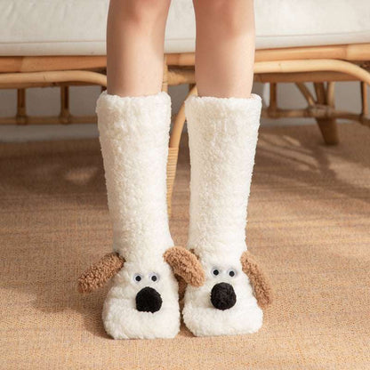 Cute Dog Slipper Socks: Warm, Plush, Non-Slip Women's Winter Socks U-KISS Choice Store