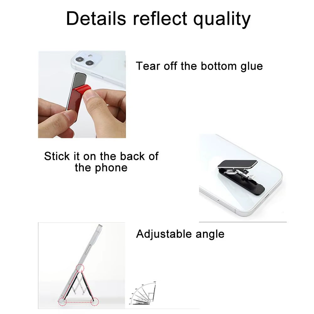 Mini Invisible Portable Foldable Mobile Phone Stand Aluminum Alloy Desktop Mount Material Holder Adjustable Angle