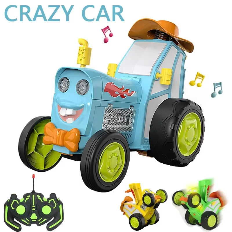 Crazy Jumping Stunt Car Wireless Infrared Remote Control Car Dance Lights Music Swing Fun New and Unique Children'S Toys