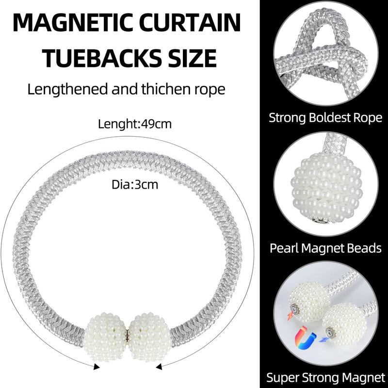 Magnetic Curtain Tiebacks 2 Pack,Classic European Curtain Holdbacks for Drapes,Used for Home and Office Decoration