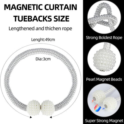 Magnetic Curtain Tiebacks 2 Pack,Classic European Curtain Holdbacks for Drapes,Used for Home and Office Decoration