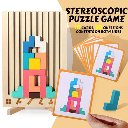 Wooden Stacking Puzzle Toy (1 Set), Educational Stacking Game Blocks, Montessori Children'S Educational Puzzles Gift, Puzzle Game