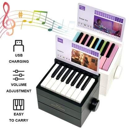 Singer Piano Calendar 2025 Playable Mini Piano Calendar Music Sheets Toy 15 Keys Piano Desk Calendar Gift for Fans