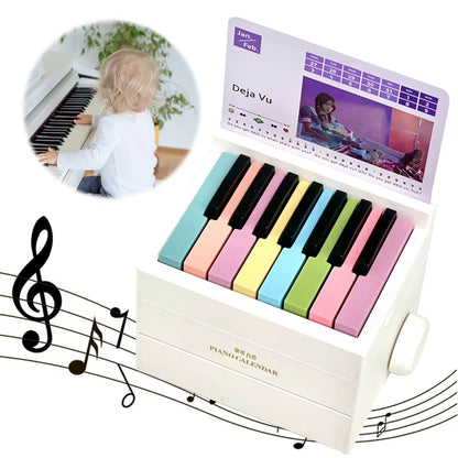 Singer Piano Calendar 2025 Playable Mini Piano Calendar Music Sheets Toy 15 Keys Piano Desk Calendar Gift for Fans