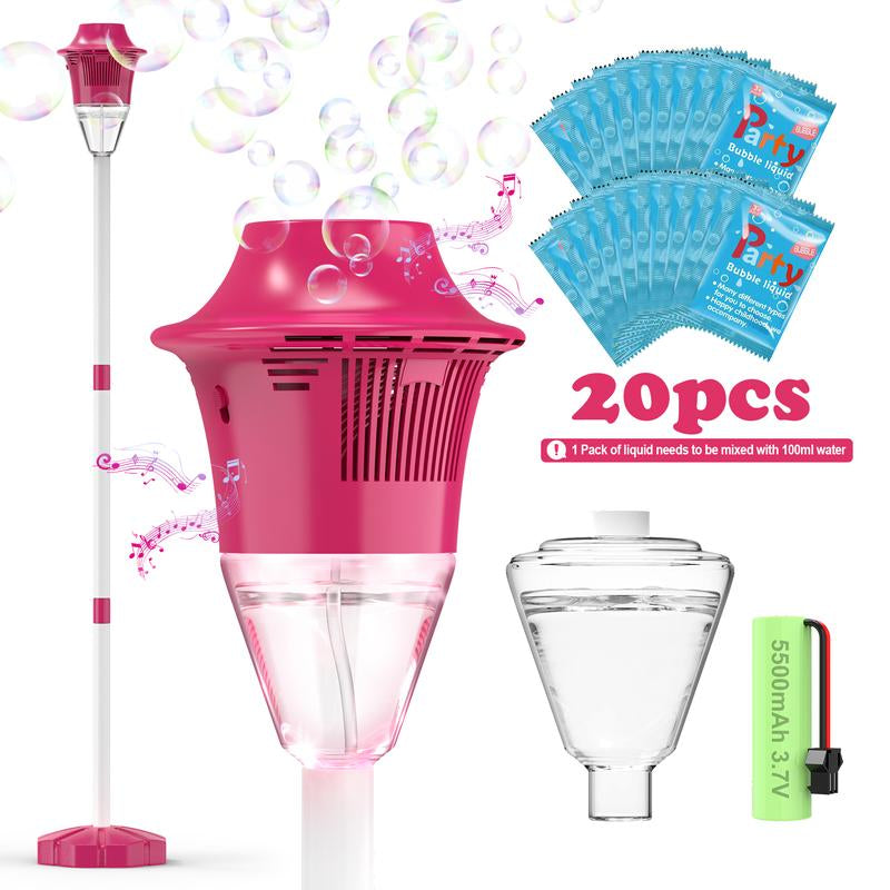 Hosim Bubble Machine Automatic,Height 47 Inches Vertical Bubble Machine for Parties, Outdoor Battery Bubble Maker with Lights,Bubble Blower Machine for Wedding Kids Toddlers Birthday Party Pink