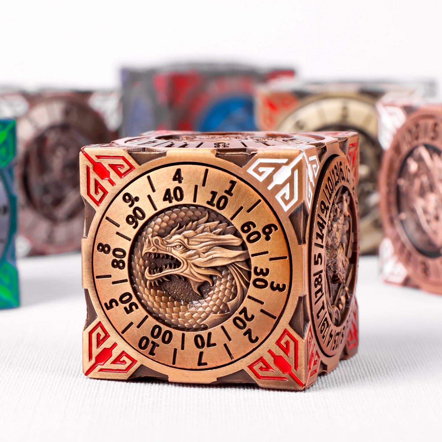 Six-Sided Gyro Dice，Dnd Metal Dice,Six Metal Dice ，Fantasy Gyro Dice，Dragon Polyhedral Dice