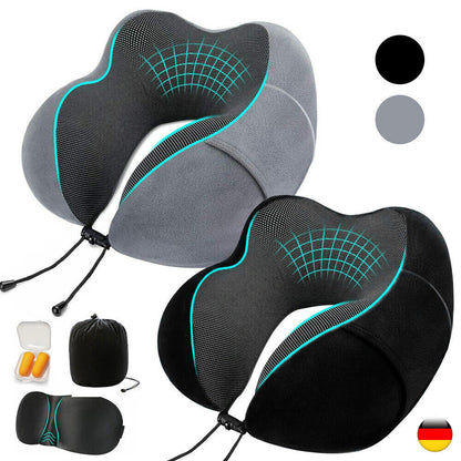 Memory Foam Travel Pillow Neck Pillow 360 Degree Headrest With Storage Bag CJDropshipping