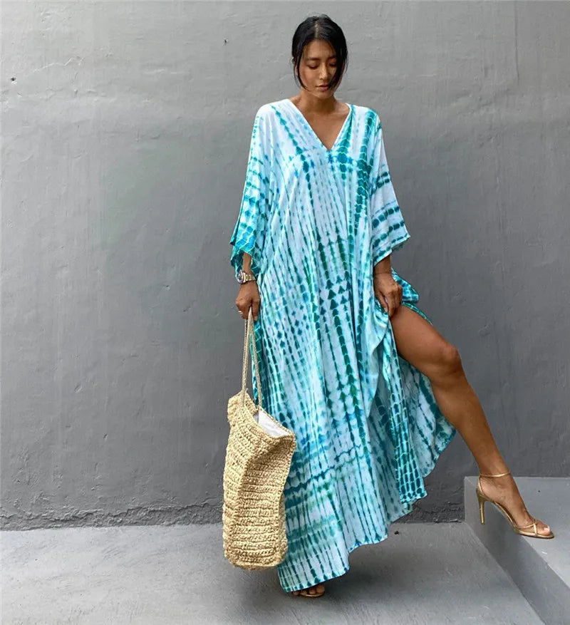 Women'S Beach Kaftan Dresses Half Sleeve Caftan Swimsuit plus Size Bathing Suit Cover Ups