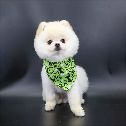 Pet Saliva Towel Adjustment Cute Cartoon Bear Weaved Dog Cat Collar Bib Grooming Arc Design Dog Scarf for Girl Small Dogs Cats