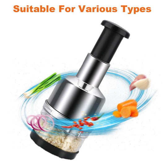Food Chopper, Handheld Veggie Chopper for Vegetable, Onion, Garlic, Nut, Hand Vegetable Cutter, Easy to Clean Manual Hand Vegetable Chopper Dicer, Stainless Steel Blade