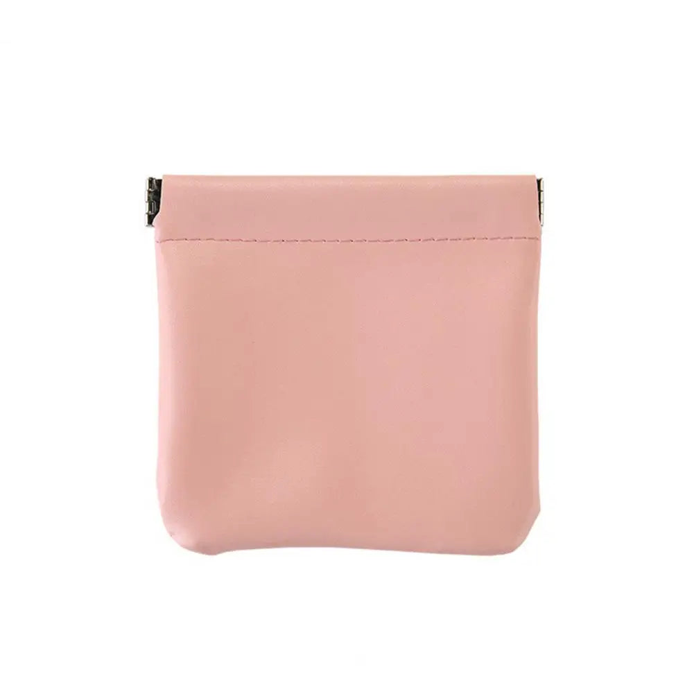 Small Storage Bag Automatic Closing Lipstick Pouch Leather Makeup Pouch Portable Coins Keys Cable Earphone Jewelry Organizer Bag