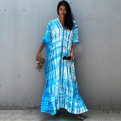 Women'S Beach Kaftan Dresses Half Sleeve Caftan Swimsuit plus Size Bathing Suit Cover Ups