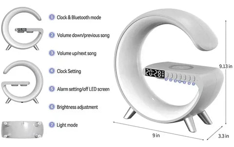 Wireless Charger and Bluetooth Speaker Combo with Fast Charging for Home and Office Use Shop1104166692 Store