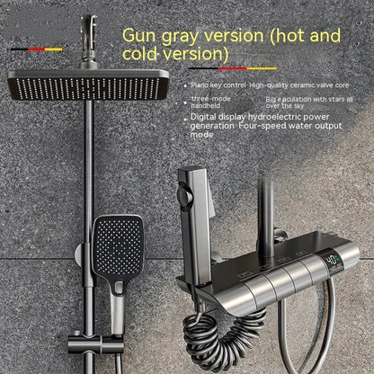 View details for Copper Button Constant Temperature Shower Set Digital Display Large Shower Set Gray Suit