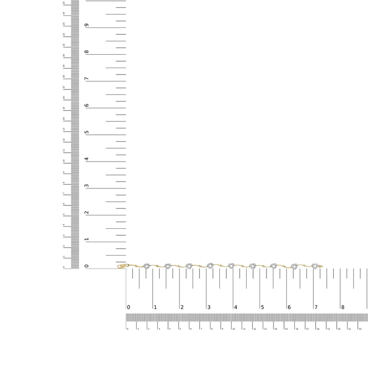 View details for 10k Two-Tone Gold 1/3 Cttw Diamond Pave Set Heart S-Link 7.25" Bracelet (I-J Color, I2-I3 Clarity) 