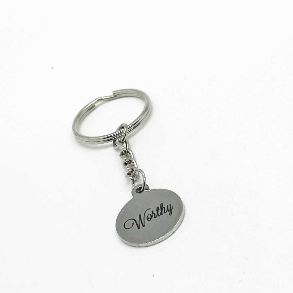 Worthy Charm Key Chain, Friend Gift, Daughter, Wife, Affirmation Word, I Am Worthy, You Are Worthy, Gift For Her, Gift For Him, Son, Husband gwwfs Jewellery Store