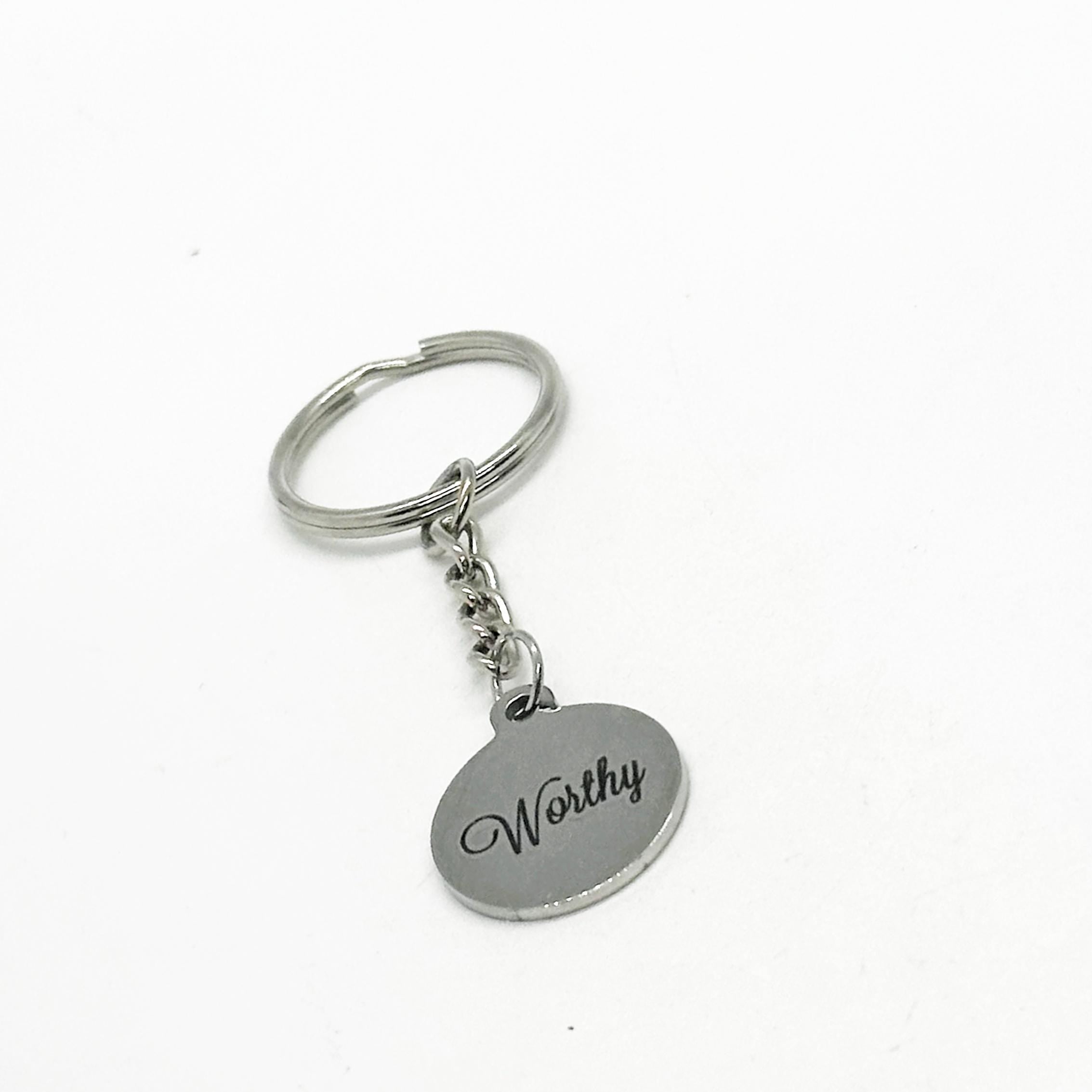 Worthy Charm Key Chain, Friend Gift, Daughter, Wife, Affirmation Word, I Am Worthy, You Are Worthy, Gift For Her, Gift For Him, Son, Husband gwwfs Jewellery Store