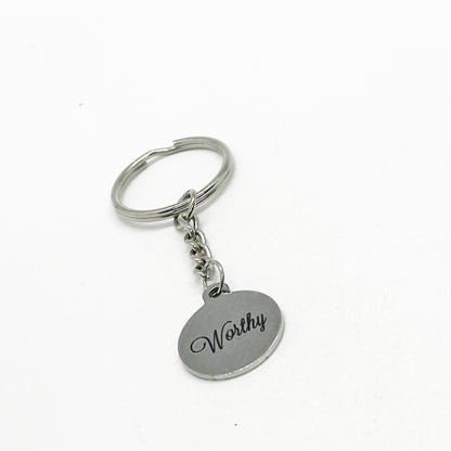 Worthy Charm Key Chain, Friend Gift, Daughter, Wife, Affirmation Word, I Am Worthy, You Are Worthy, Gift For Her, Gift For Him, Son, Husband gwwfs Jewellery Store