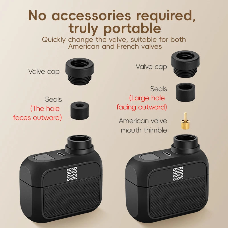 ROCKBROS Mini Electric Bike Pump
