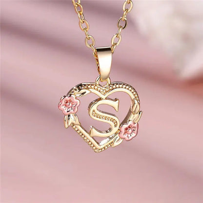 View details for Golden Letter Flower Necklace Golden Letter Flower Necklace