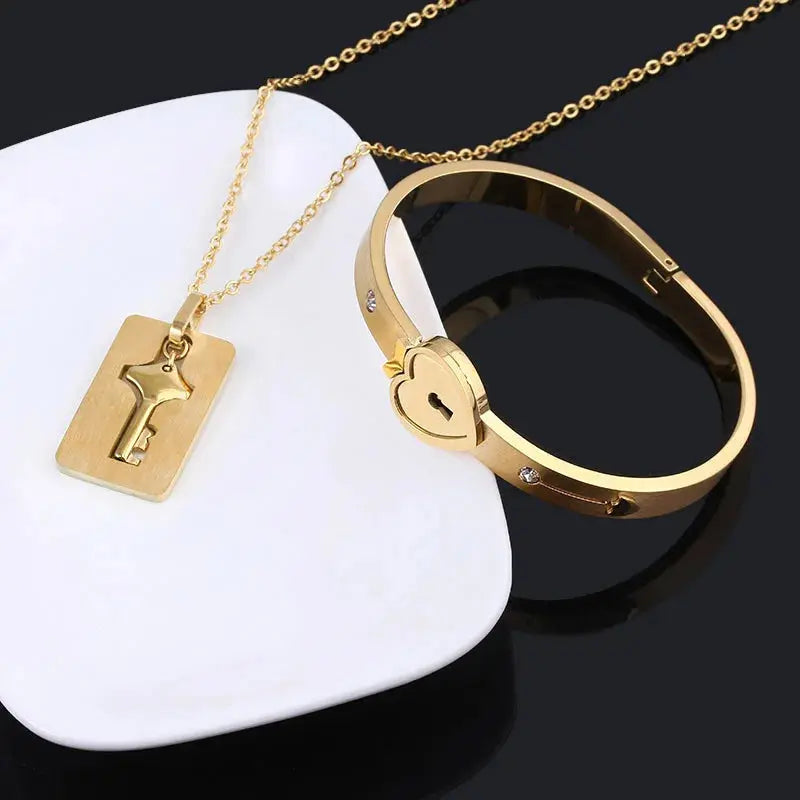 View details for Cupid Love Bracelets & Key Necklace Set